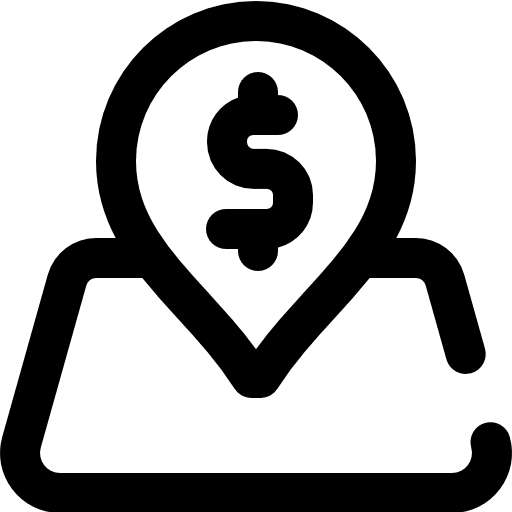 Location business and finance location dollar icon Location business and finance location dollar icon