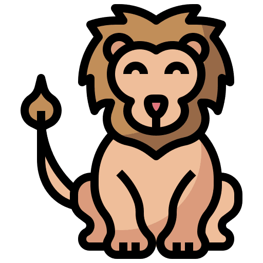 Lion lion wild life animals icon