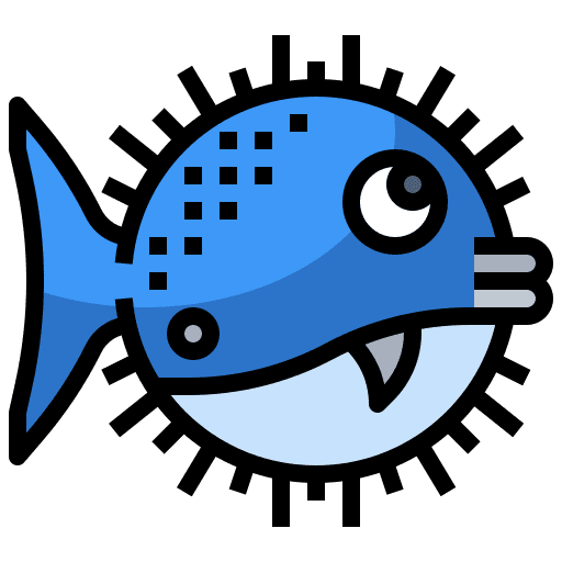 Puffer fish cute animals animal icon