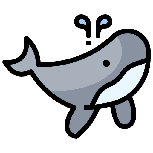 Whale sea life ocean mammal icon