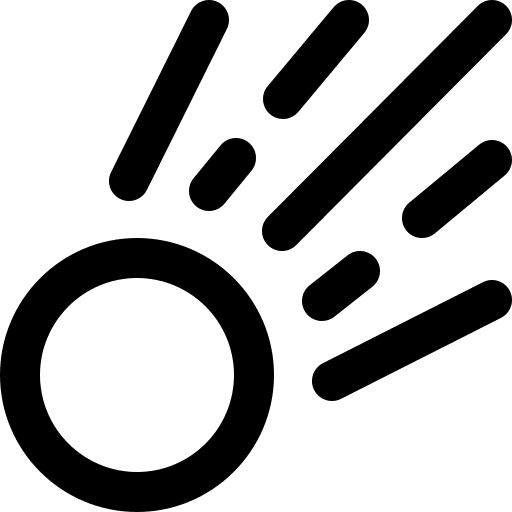 Meteorite impact space galaxy icon