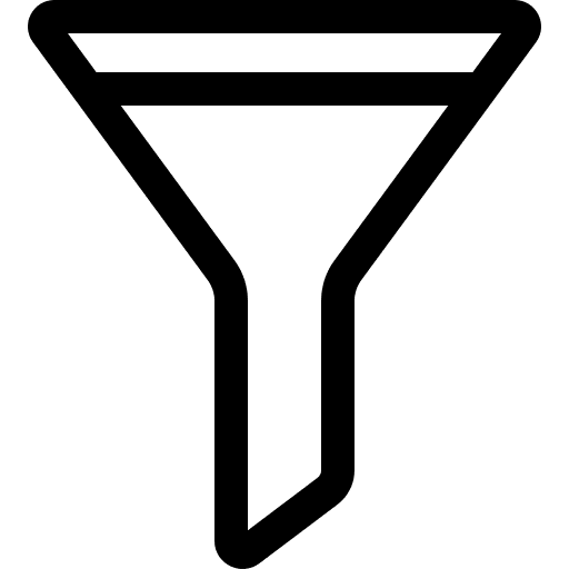 Filter funnel tools and utensils filter icon