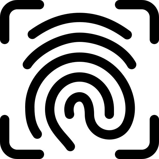 Fingerprint scan security internet scan icon