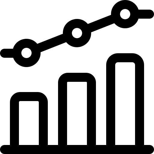 Graph bars chart business statistics icon