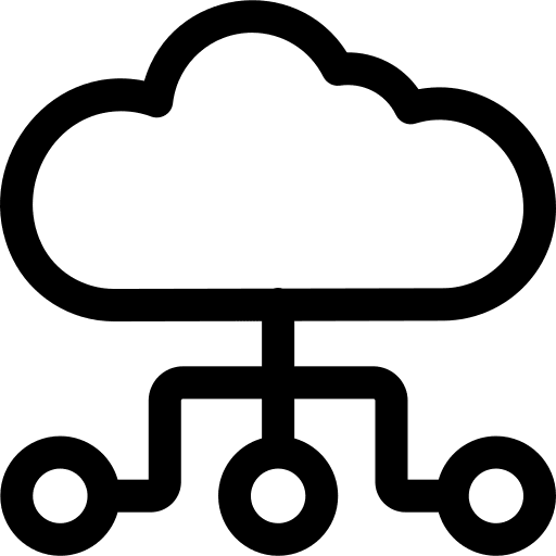 Cloud networking cloud data deploy icon