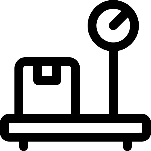 Weight package shipping and delivery weighing machine icon