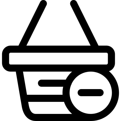 Basket remove store shop icon