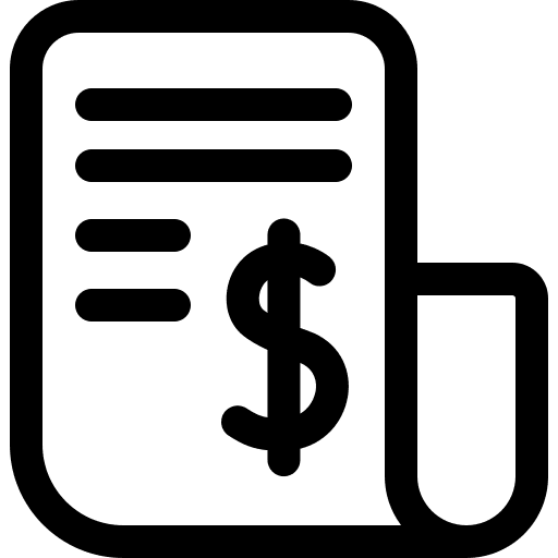 Bill ticket receipt business icon