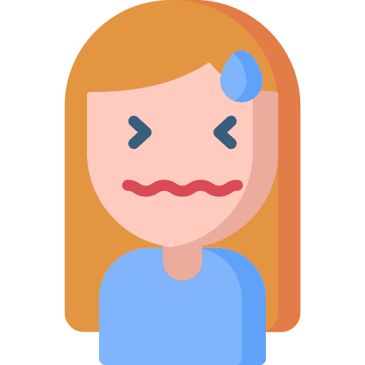 Nervous girl anxiety woman icon