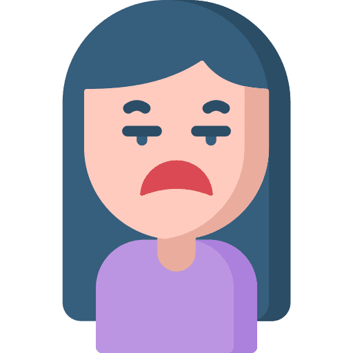 Tired woman feelings user icon Tired woman feelings user icon