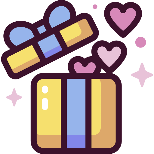 Gift celebration valentines day heart icon