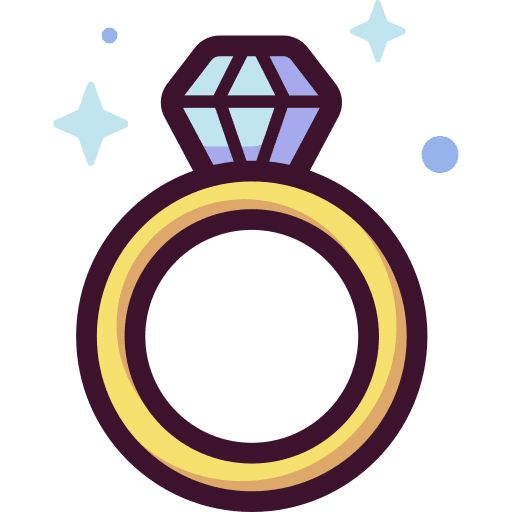 Ring diamond girly icons precious stone icon