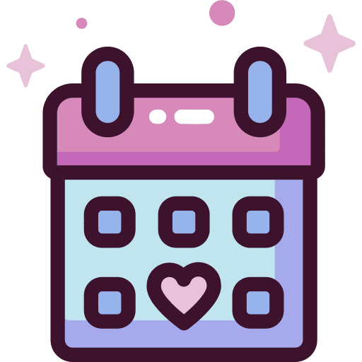 Calendar romantic date love wedding day icon