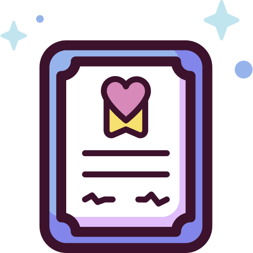 Certificate contract love love and romance icon Certificate contract love love and romance icon