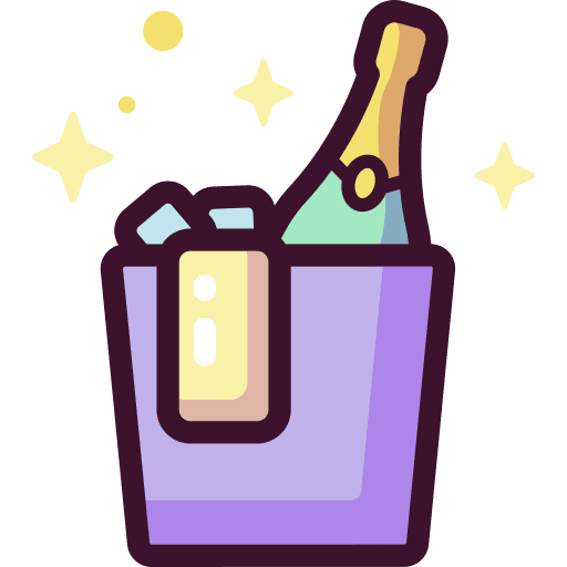Champagne beverage food and restaurant alcoholic drink icon