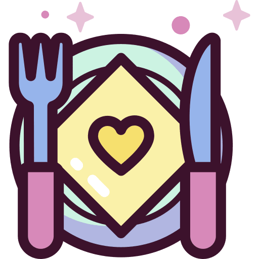 Romantic dinner fork love and romance romantic dinner icon