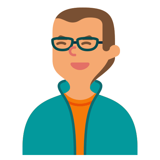 Man people brown hair hoodie icon