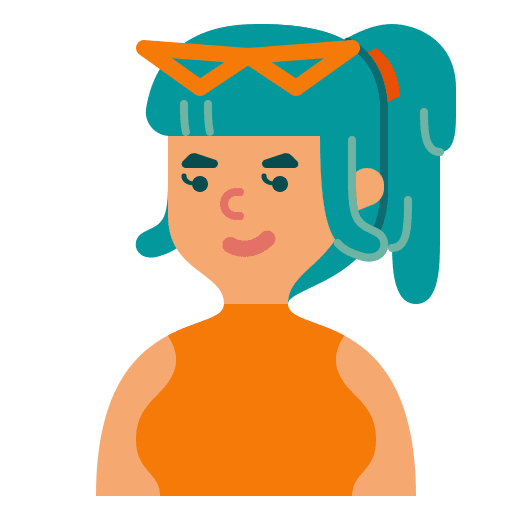 Woman pigtails female blue hair icon Woman pigtails female blue hair icon