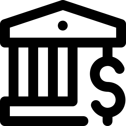 Bank business and finance dollar bank icon