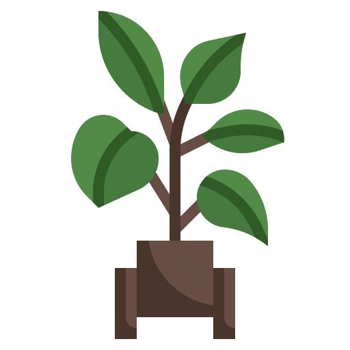 Rubber plant flower exotic farming and gardening icon Rubber plant flower exotic farming and gardening icon