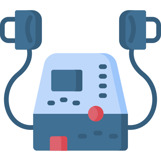 Defribillator defribillator emergency kit hospital icon Defribillator defribillator emergency kit hospital icon
