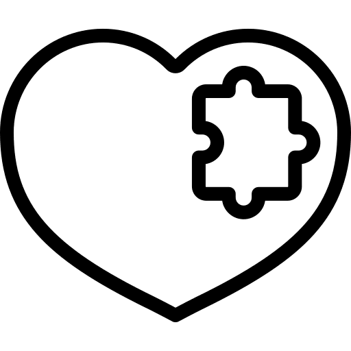 Heart creativity puzzle pieces love and romance icon