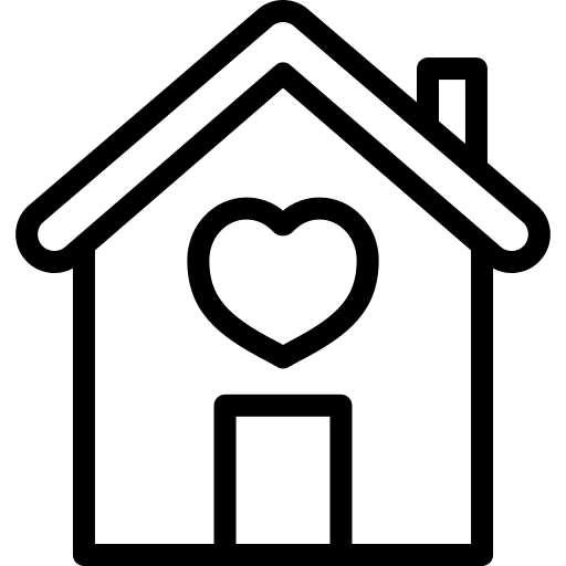 Home valentines day heart home icon