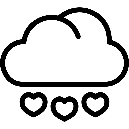 Love valentines day cloud hearts icon