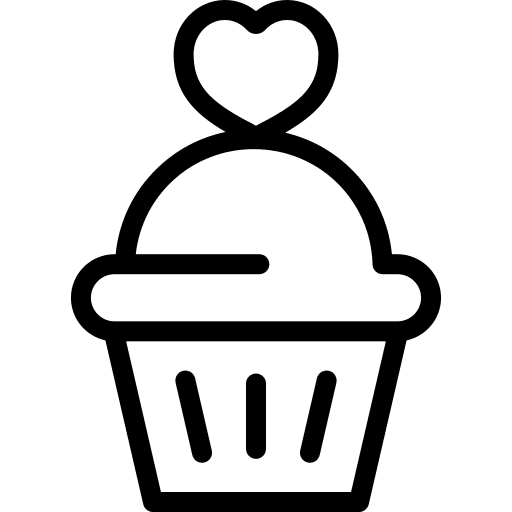 Cupcake heart sweet food and restaurant icon Cupcake heart sweet food and restaurant icon