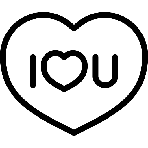 I love you love and romance heart in love icon I love you love and romance heart in love icon