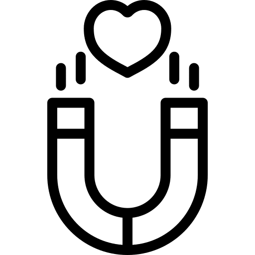 Magnet love and romance influencer attractive icon Magnet love and romance influencer attractive icon