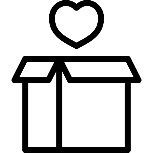 Box love sympathy box icon Box love sympathy box icon