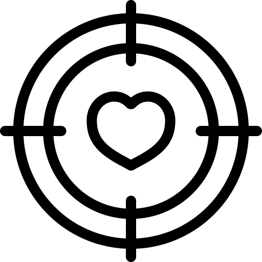 Target love and romance target aim icon Target love and romance target aim icon