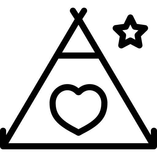 Tent heart rural tent icon Tent heart rural tent icon