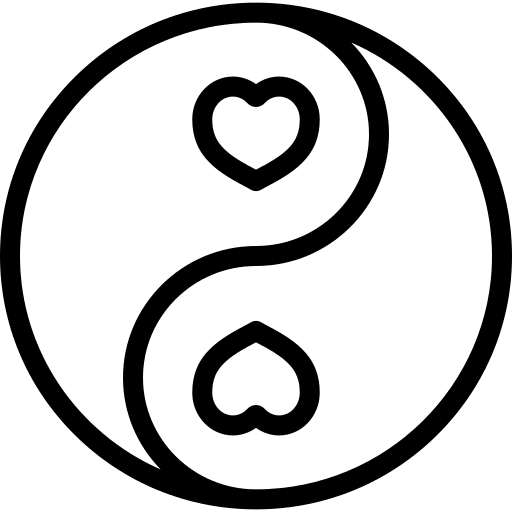 Yin yang signs shapes romantic icon Yin yang signs shapes romantic icon