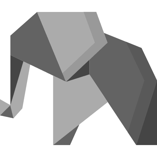 Elephant craft origami animal icon