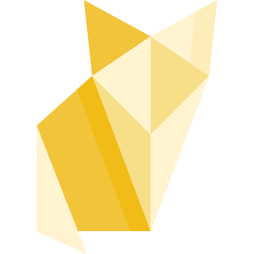 Fox art and design paper origami icon Fox art and design paper origami icon