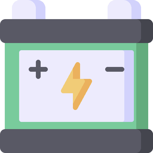 Car battery mechanical energy storage accumulator icon Car battery mechanical energy storage accumulator icon