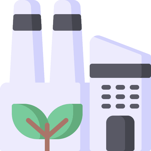 Eco factory recycling center industry sprout icon