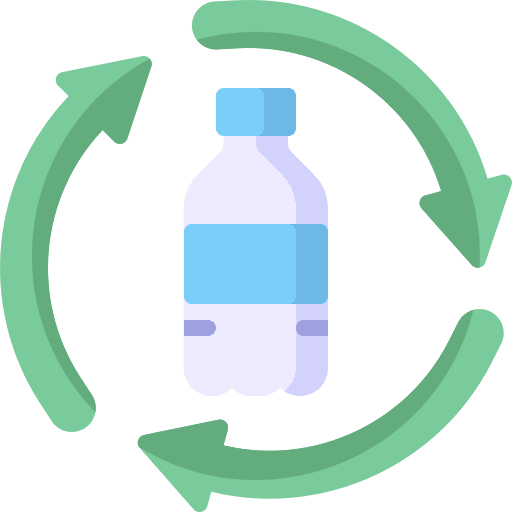 Recycle plastic water recycle bottle icon