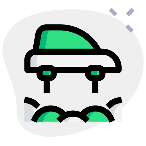 Flying smart car automation transportation icon