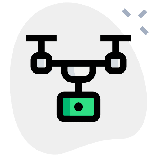 Drone delivery technology robot fly icon
