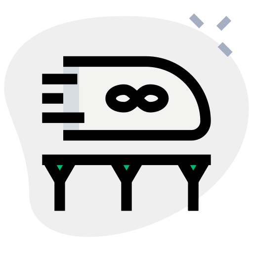 High speed train tube transport hyperloop icon