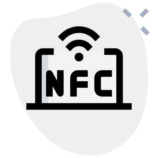 Laptop wifi smartphone near filed communication icon
