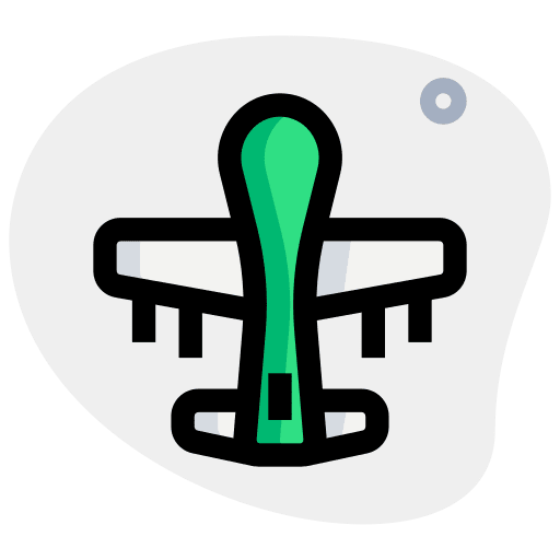 Surveillance air transport flight transportation icon