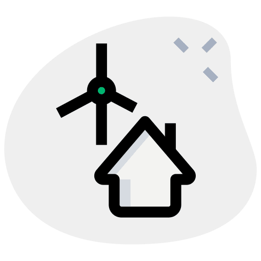 Wind power farming and gardening wind energy ecology and environment icon