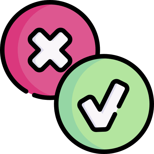 Evaluation choice true or false bad icon