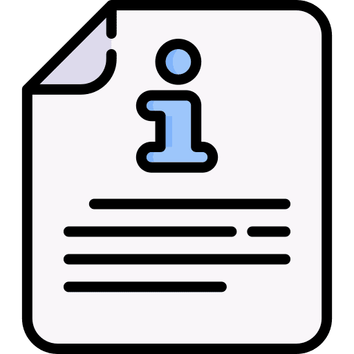 Information document information files and folders icon