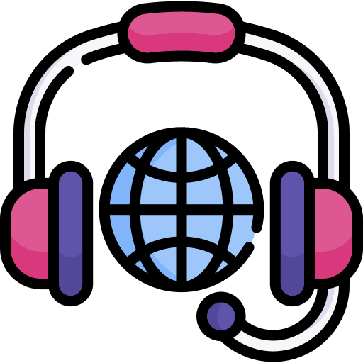 Headset customer support call center agent communications icon Headset customer support call center agent communications icon