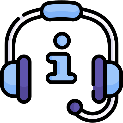 Headset info information communications icon Headset info information communications icon
